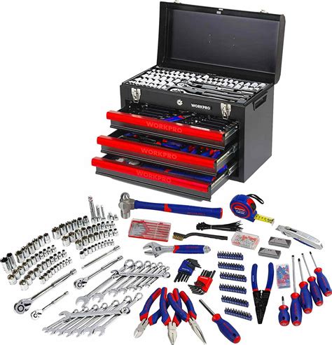 mechanics tool set in metal box 200-piece|Amazon.com: Tool Sets For Mechanics With Tool Box.